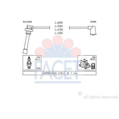 Photo Ignition Cable Kit FACET 49882