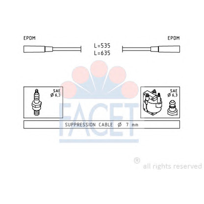 Photo Ignition Cable Kit FACET 49044