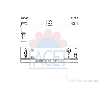 Photo Ignition Cable Kit FACET 49845