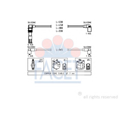 Photo Ignition Cable Kit FACET 49516