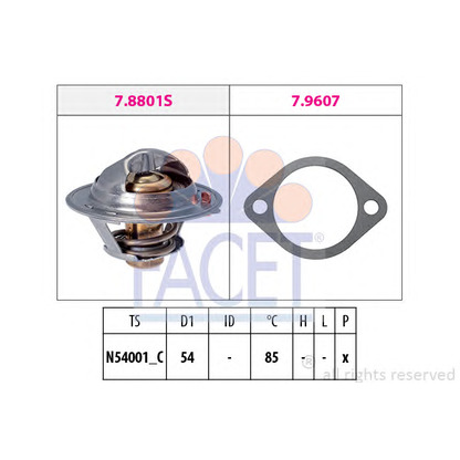 Zdjęcie Termostat, żrodek chłodzący FACET 78801