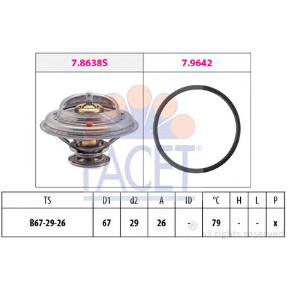 Photo Thermostat, coolant FACET 78638