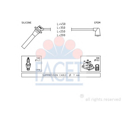 Photo Ignition Cable Kit FACET 49740