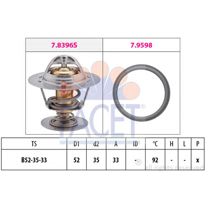 Photo Thermostat, coolant FACET 78396