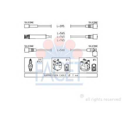Фото Комплект проводов зажигания FACET 48531