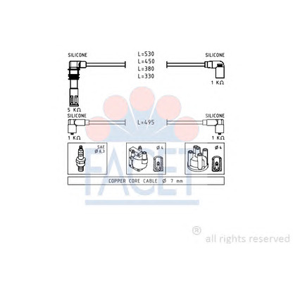 Photo Ignition Cable Kit FACET 49580