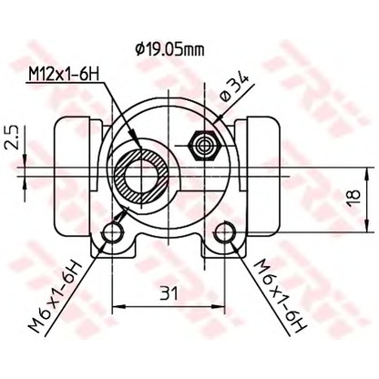 Photo Wheel Brake Cylinder TRW BWD134