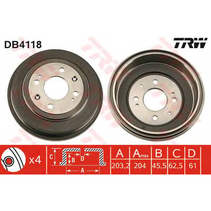 Фото Тормозной барабан TRW DB4118