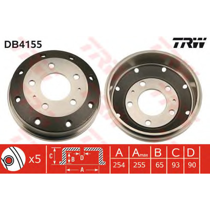 Zdjęcie Bęben hamulcowy TRW DB4155