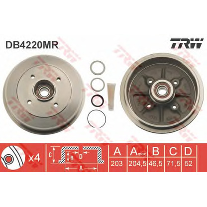 Photo Brake Drum TRW DB4220MR