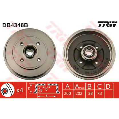 Photo Brake Drum TRW DB4348B