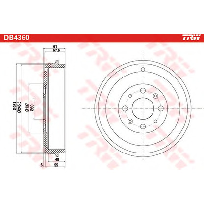 Foto Tamburo freno TRW DB4360