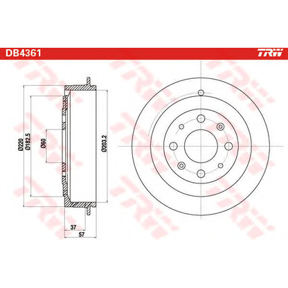 Фото Тормозной барабан TRW DB4361