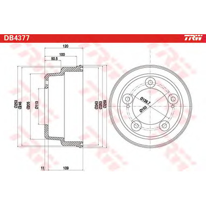 Foto Tambor de freno TRW DB4377