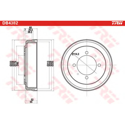 Photo Brake Drum TRW DB4382