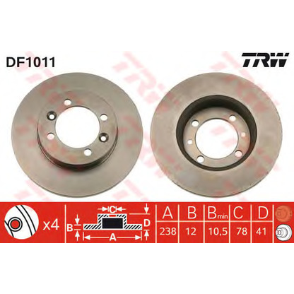 Foto Disco de freno TRW DF1011