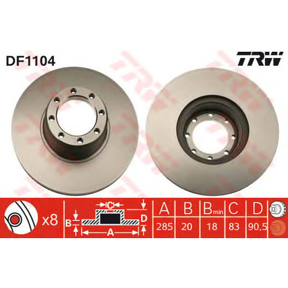 Foto Disco de freno TRW DF1104