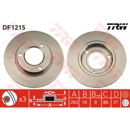 Zdjęcie Tarcza hamulcowa TRW DF1215