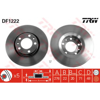 Foto Disco de freno TRW DF1222