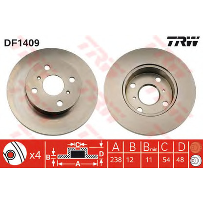 Photo Brake Disc TRW DF1409