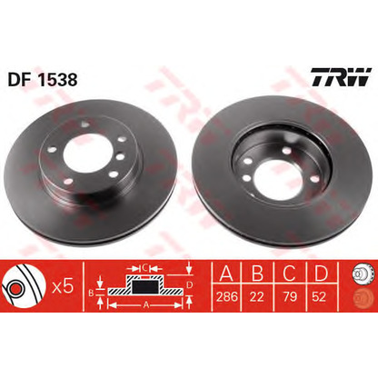 Фото Тормозной диск TRW DF1538