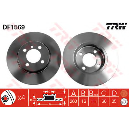 Photo Disque de frein TRW DF1569