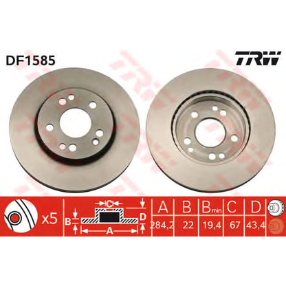 Foto Disco de freno TRW DF1585