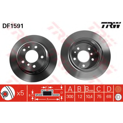 Фото Тормозной диск TRW DF1591