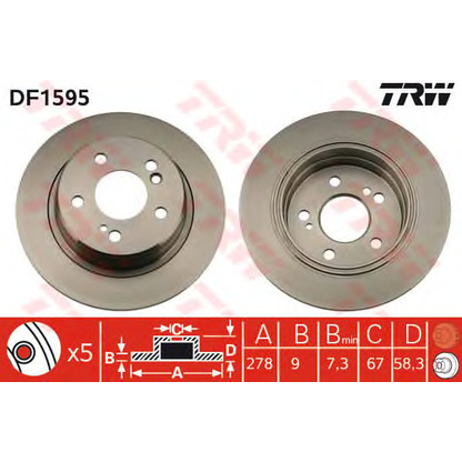 Фото Тормозной диск TRW DF1595