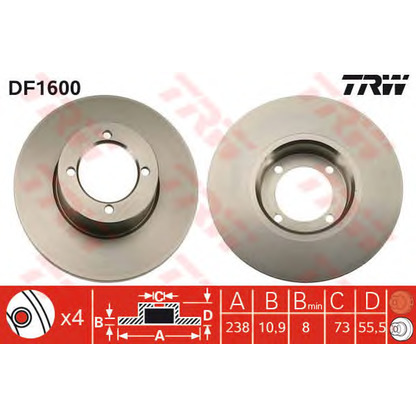 Photo Brake Disc TRW DF1600