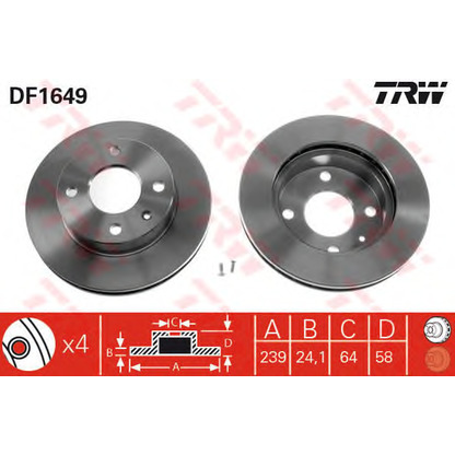 Photo Disque de frein TRW DF1649