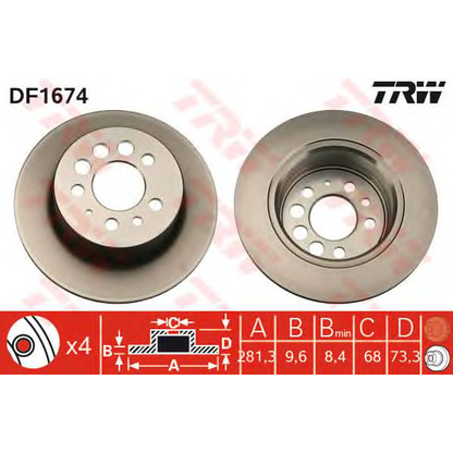 Photo Brake Disc TRW DF1674