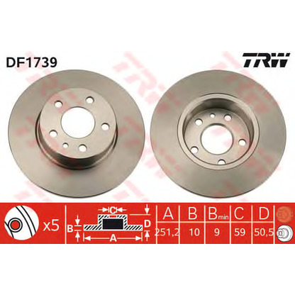 Foto Disco de freno TRW DF1739