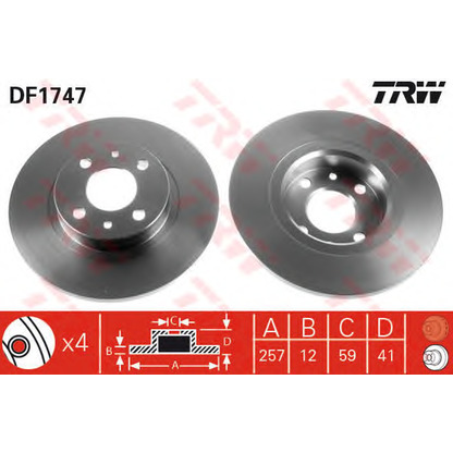 Foto Disco de freno TRW DF1747