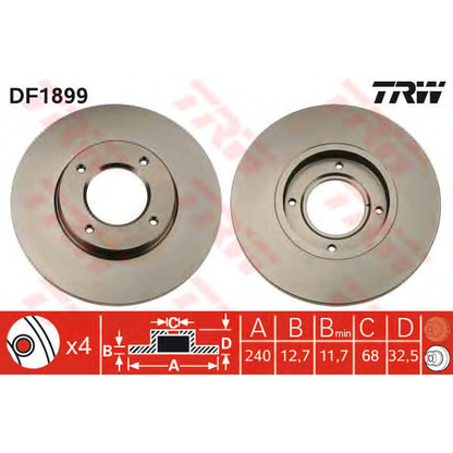 Foto Disco  freno TRW DF1899