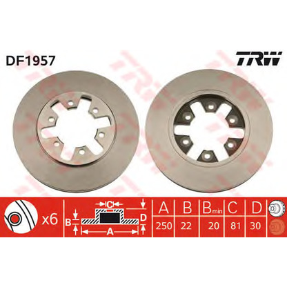 Фото Тормозной диск TRW DF1957