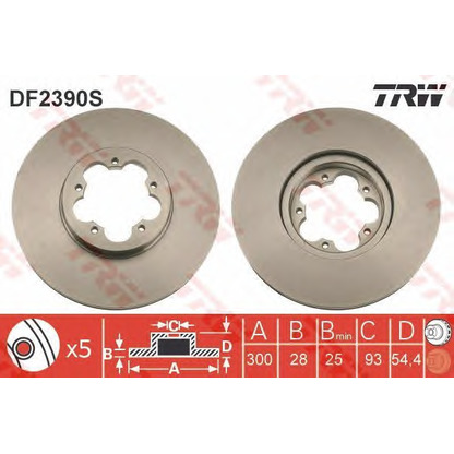 Zdjęcie Tarcza hamulcowa TRW DF2390S