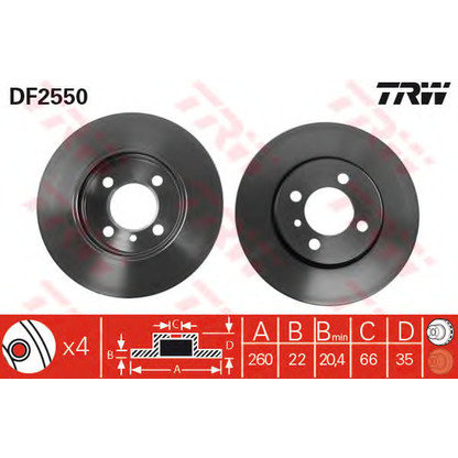 Foto Disco de freno TRW DF2550