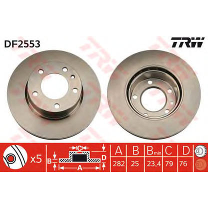 Foto Disco  freno TRW DF2553