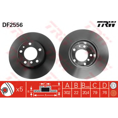 Foto Disco  freno TRW DF2556