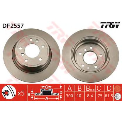 Foto Disco  freno TRW DF2557