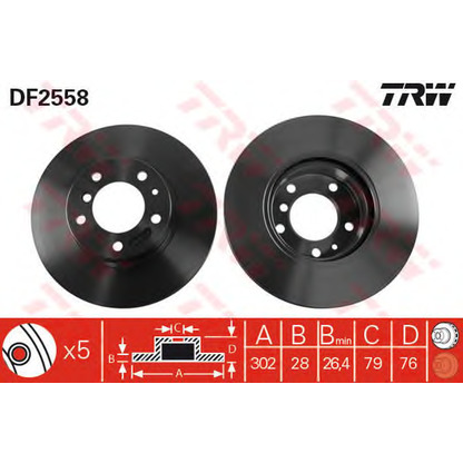 Фото Тормозной диск TRW DF2558