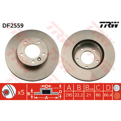 Zdjęcie Tarcza hamulcowa TRW DF2559