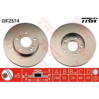 Photo Brake Disc TRW DF2574