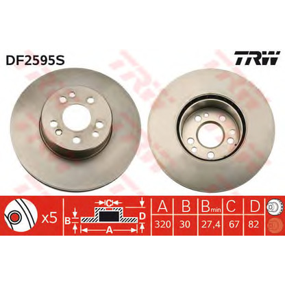 Foto Disco de freno TRW DF2595S