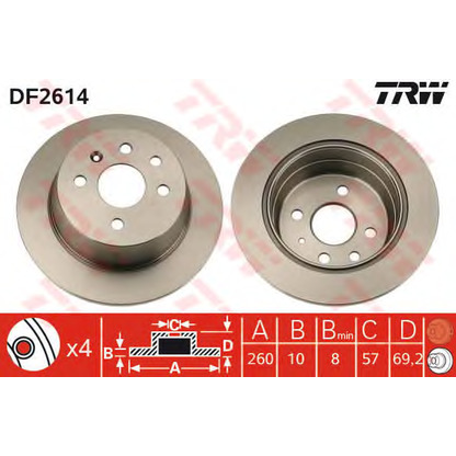 Foto Disco  freno TRW DF2614