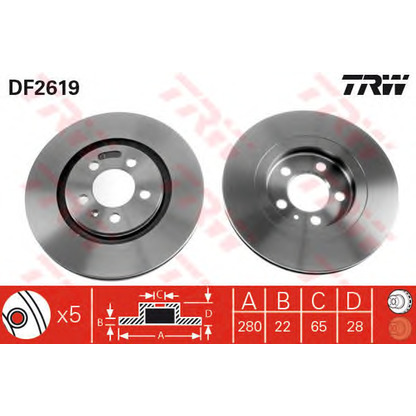 Zdjęcie Tarcza hamulcowa TRW DF2619