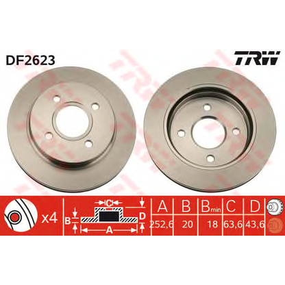 Foto Disco de freno TRW DF2623