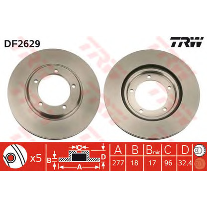 Zdjęcie Tarcza hamulcowa TRW DF2629