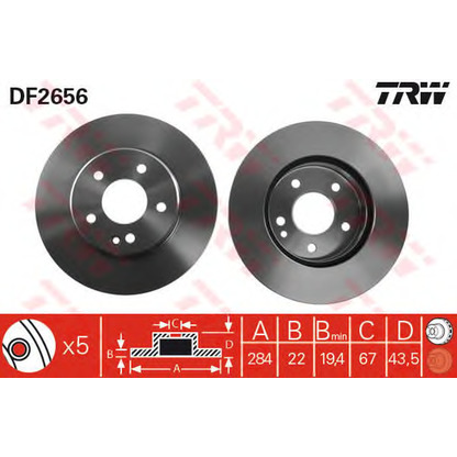 Foto Disco de freno TRW DF2656